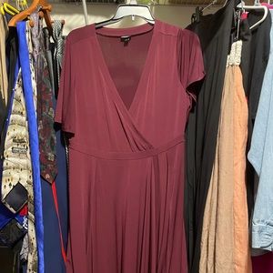 Burgundy Torrid Faux Wrap Dress 2X